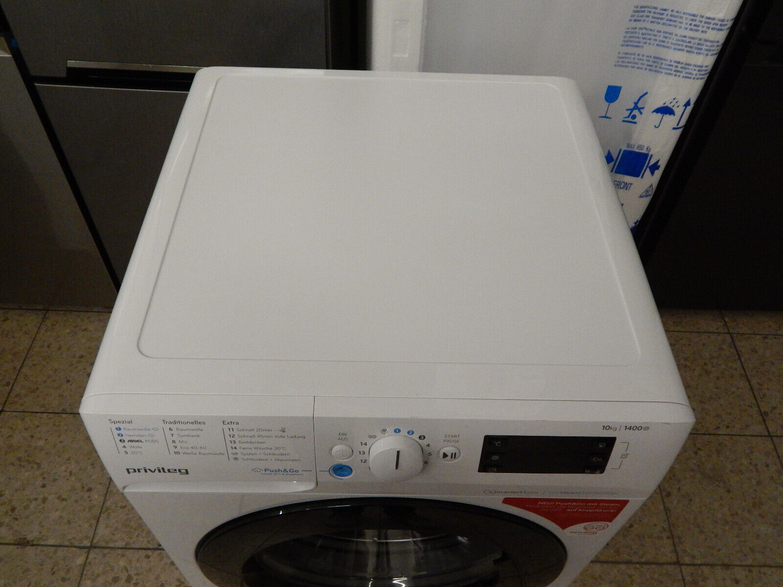 Privileg PWFV X 1073 A Waschmaschine 10kg Dampf-Programme 1400U/min in Weiß