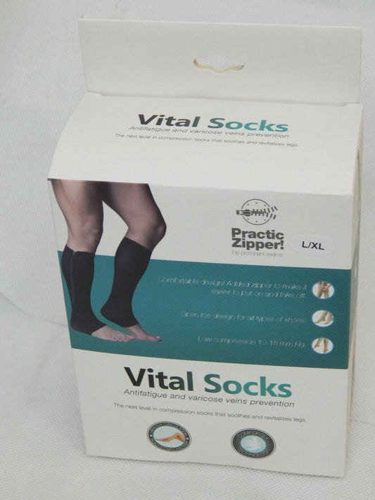 practic zipper 2paar vital socks Größe L/XL in Schwarz & Beige