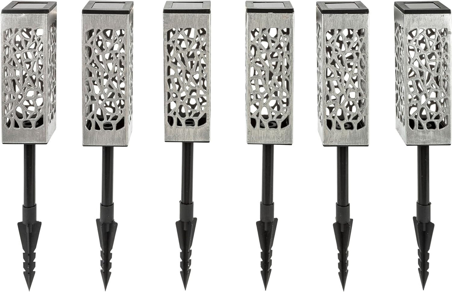 Solarleuchten Argento 6er-Set LED Solar Gartenstecker Garten Beleuchtung Deko