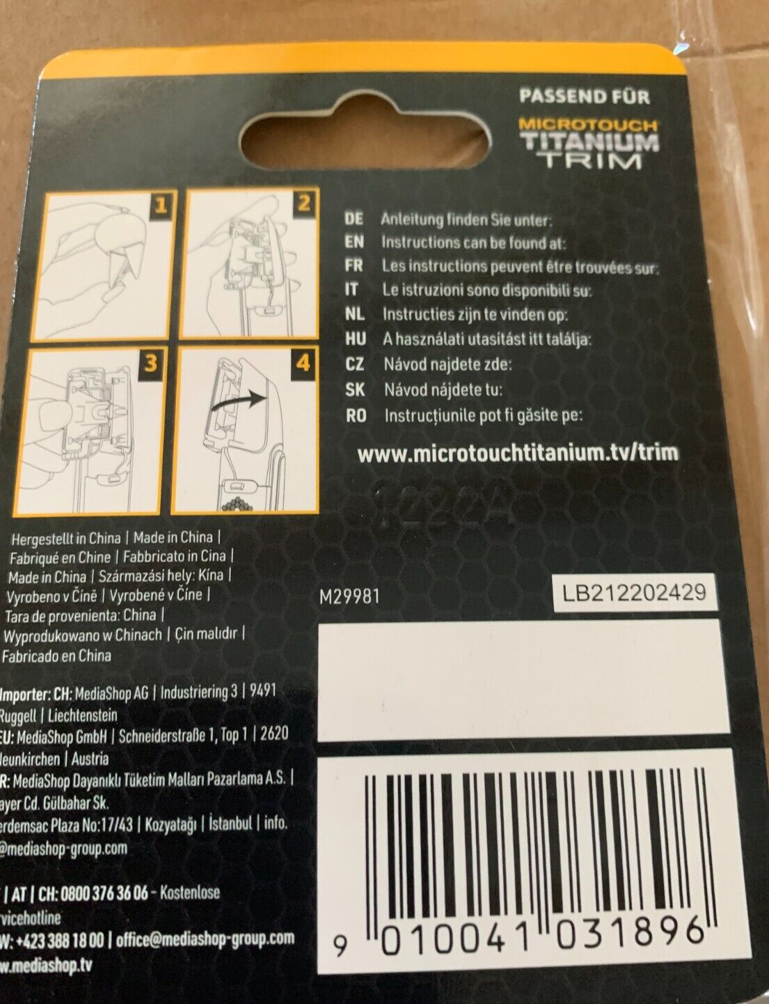 Microtouch Titanium Trim Ersatzrasierkopf