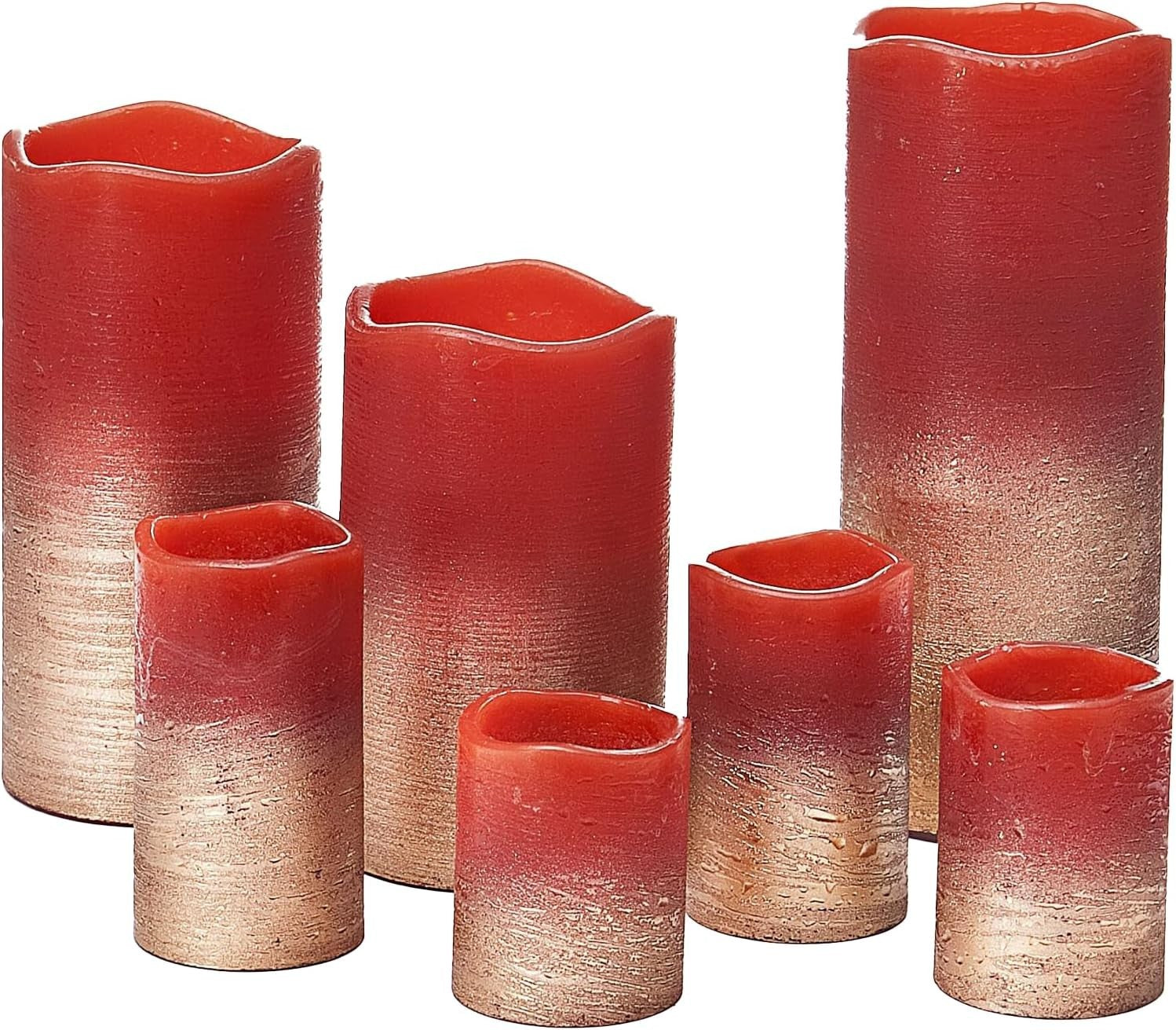 LED-Echtwachskerzen "Glamour", 7er-Set