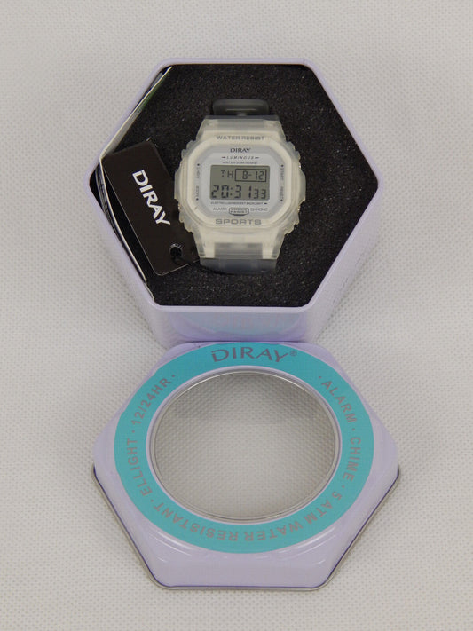DIRAY Unisex Classic Digitaluhr PU-Armband Digitale Sportuhr Armbanduhr Uhr