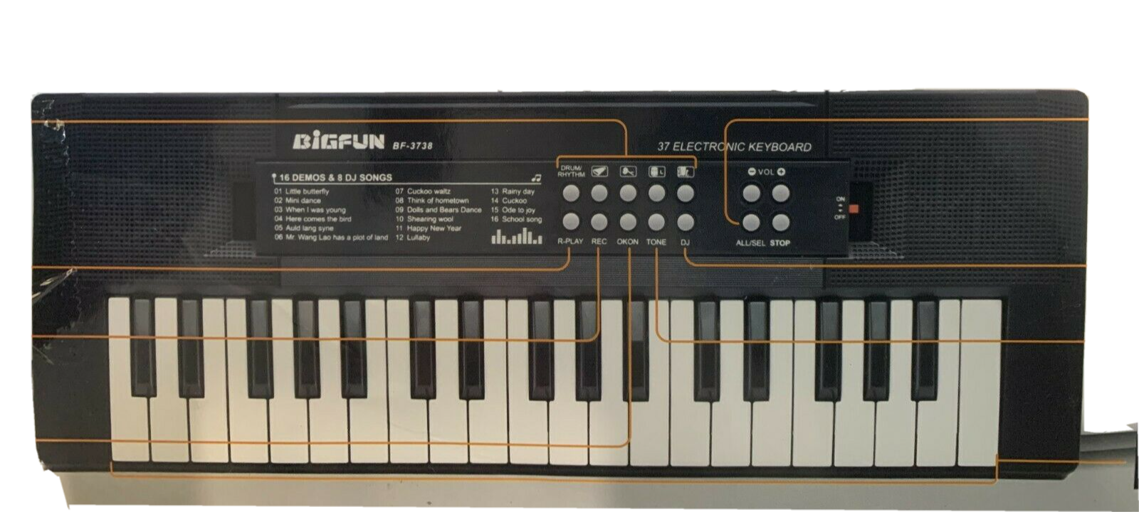 BF-3738 Elektrische Tastatur Schlüssel Bord 37 TastaturenElektrische Klavier Mik