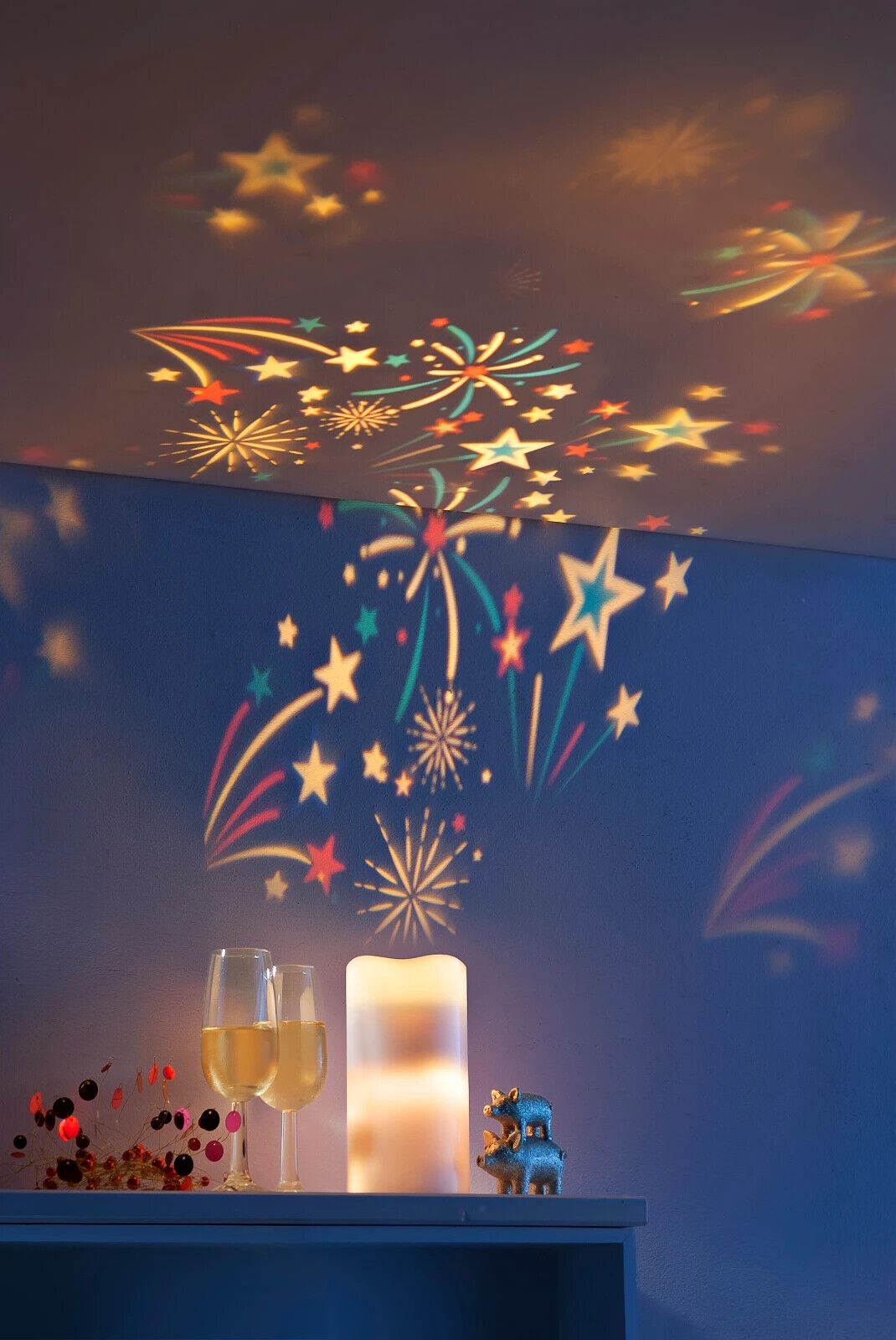 LED-Projektorkerze "Seasons", 10-tlg. LED Deko Kerze Wohnungsdeko Stimmungslicht