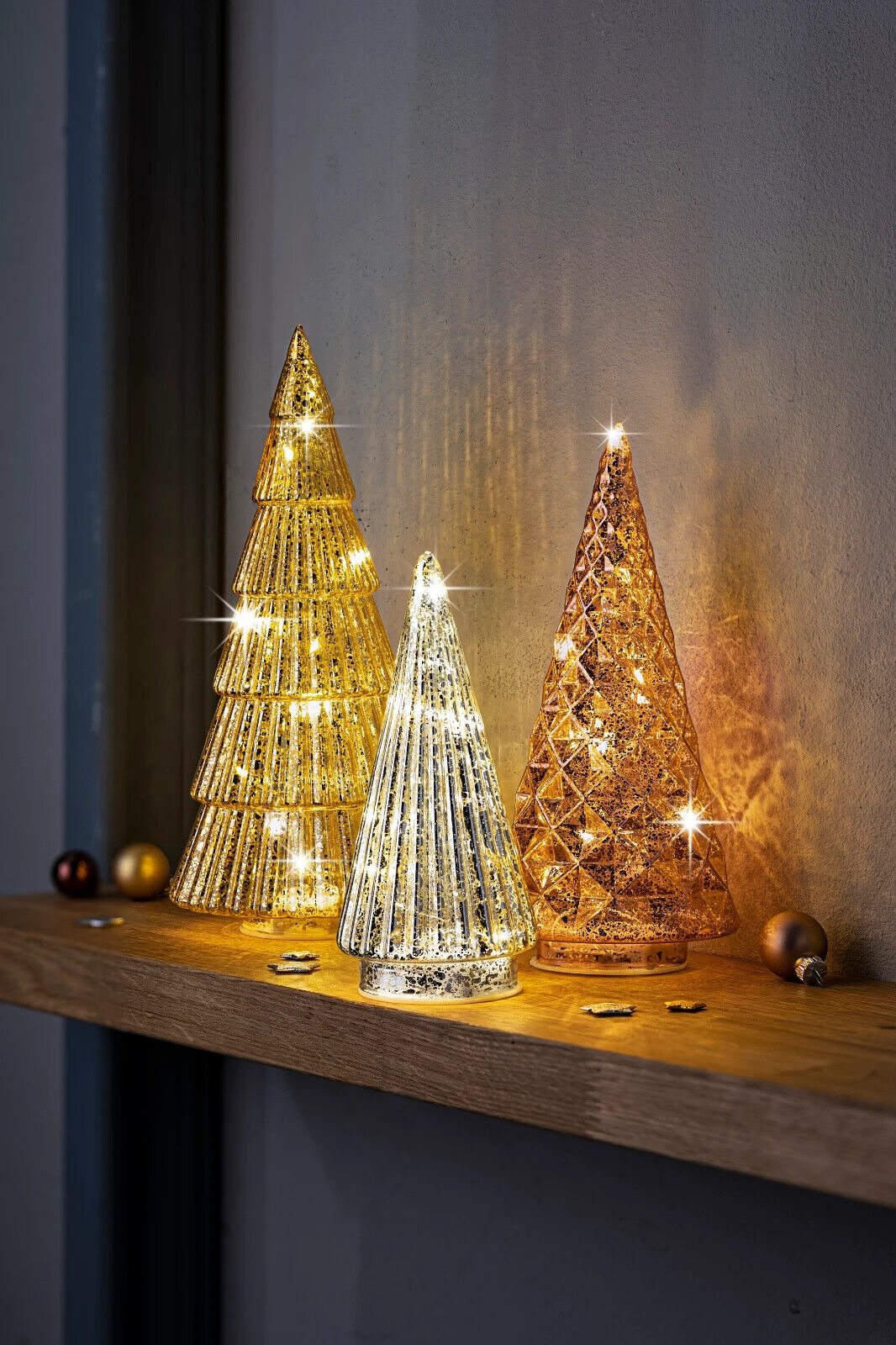 LED-Tannen "Sparkle" 3er-Set Deko Weihnachtsdeko Advent Dekoration Wohnungsdeko