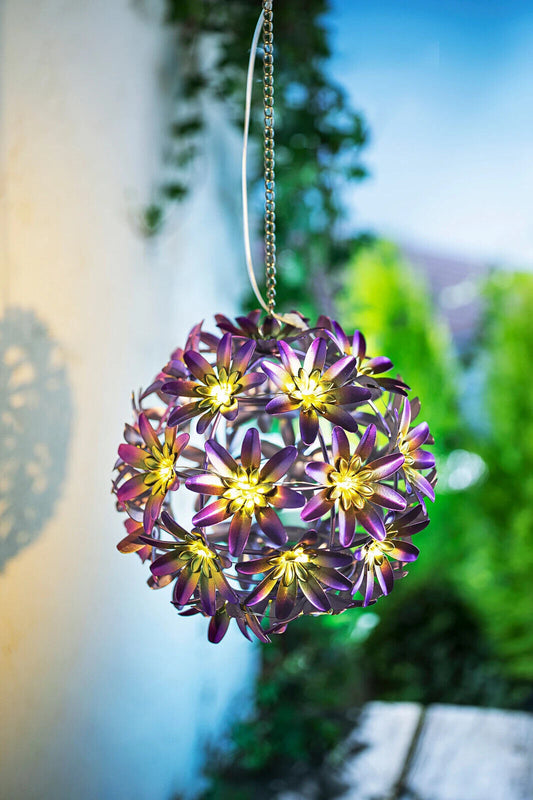 Solar-Hängedeko "Flora" (Farbe: lila) Gartendeko Dekoration LED Beleuchtung