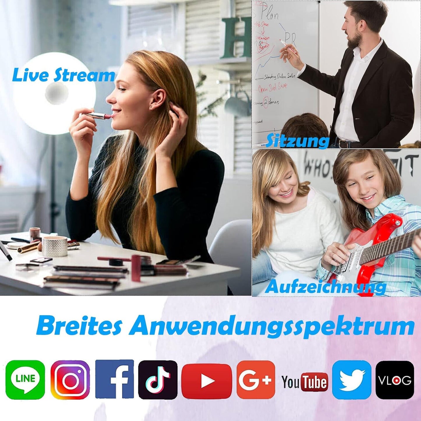 Wireless Lavalier Mikrofon für iPhone Ansteckmikrofon Kabellos Microphone USB-C