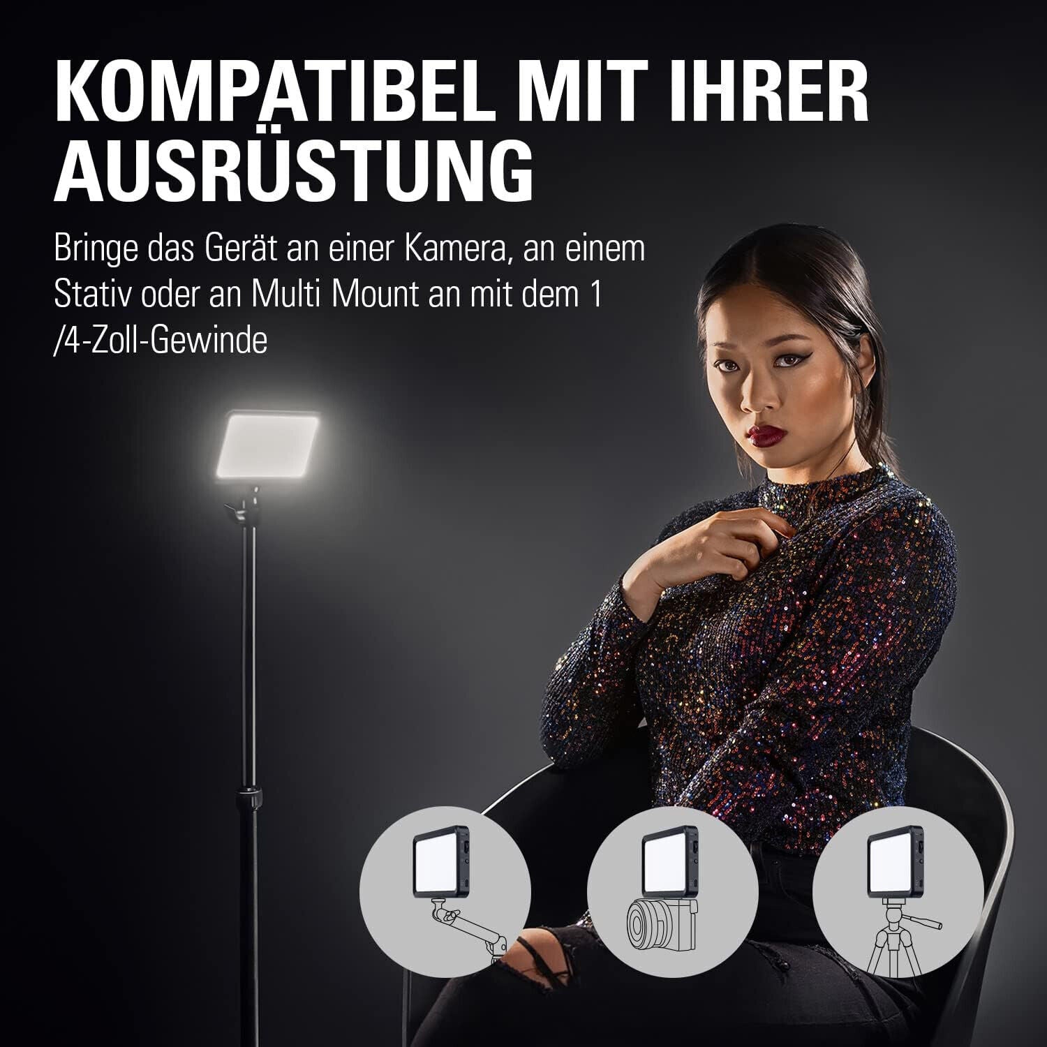 Elgato Key Light Mini - Tragbares LED-Panel für Streaming, Videokonferenzen