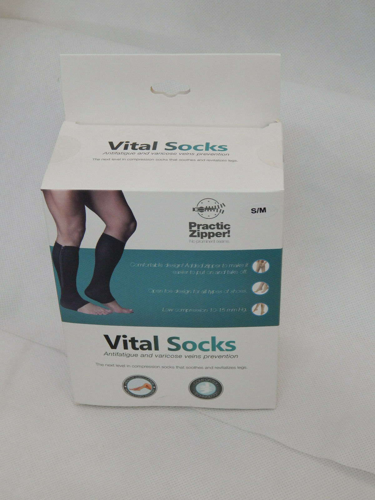 practic zipper 2paar vital socks Größe S/M in Schwarz & Beige