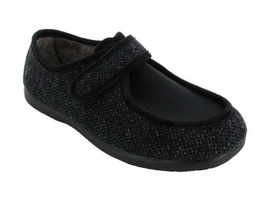 Varomed vital Damen Herren Klettslipper Ricardo, schwarz Größe 46