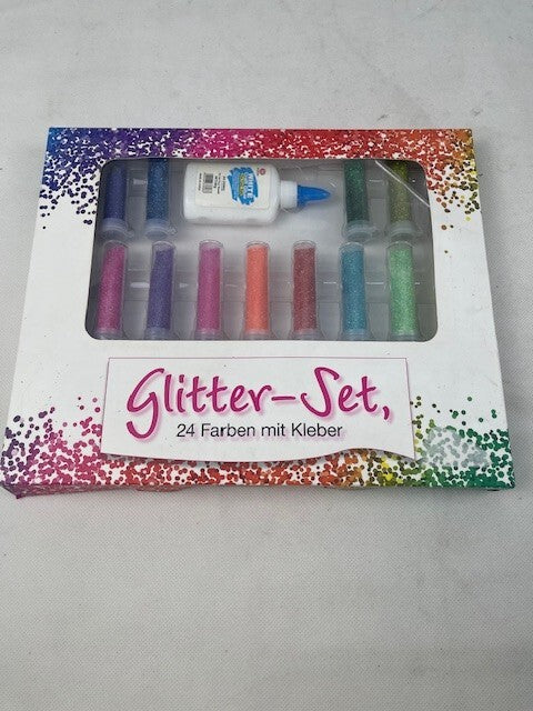 Glitter set 24 farben mit kleber