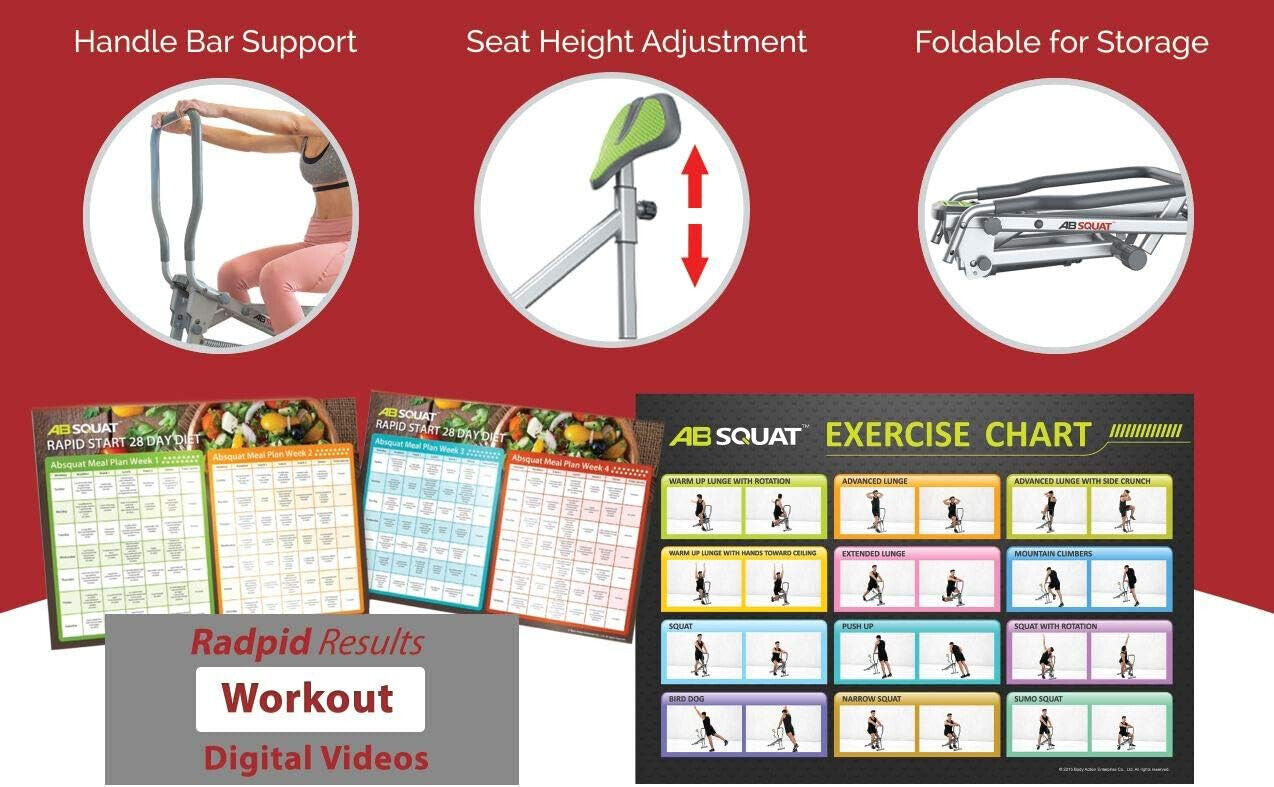 AB Squat - Bauchmuskeltrainer - Gesäßtrainer Heimtrainer Fitnessgerät Training