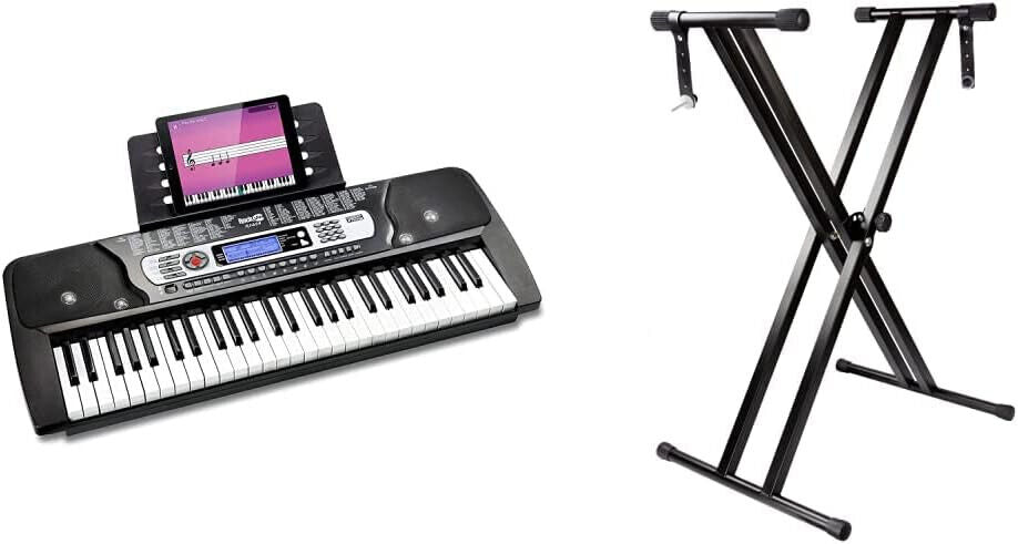 RockJam 54-Tasten-Tastatur Klavier mit Klaviernote Aufkleber Stromversorgung Not
