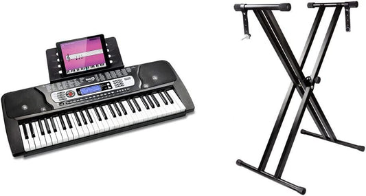 RockJam 54-Tasten-Tastatur Klavier mit Klaviernote Aufkleber Stromversorgung Not