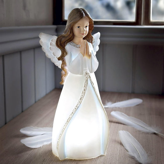 LED Deko Engel Figur - Schutzengel Figur LED Lichter Deko als kleine Weihnachtsg