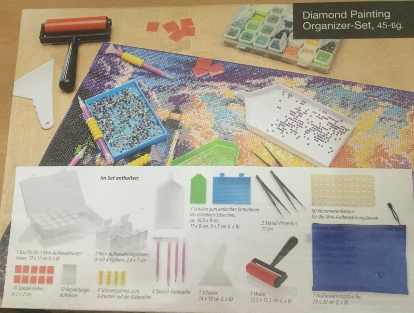 Diamond Painting Organizer-Set, 45-tlg.