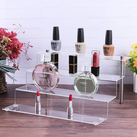 CECOLIC Acryl Display Ständer, 4-Stufen Transparente Riser Regal für Pop Figuren