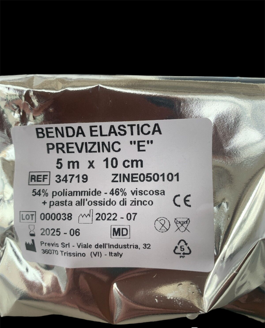 Previzinc "E" Elastische Bandage 10 cm x 5 m - Packung. 10 Stk