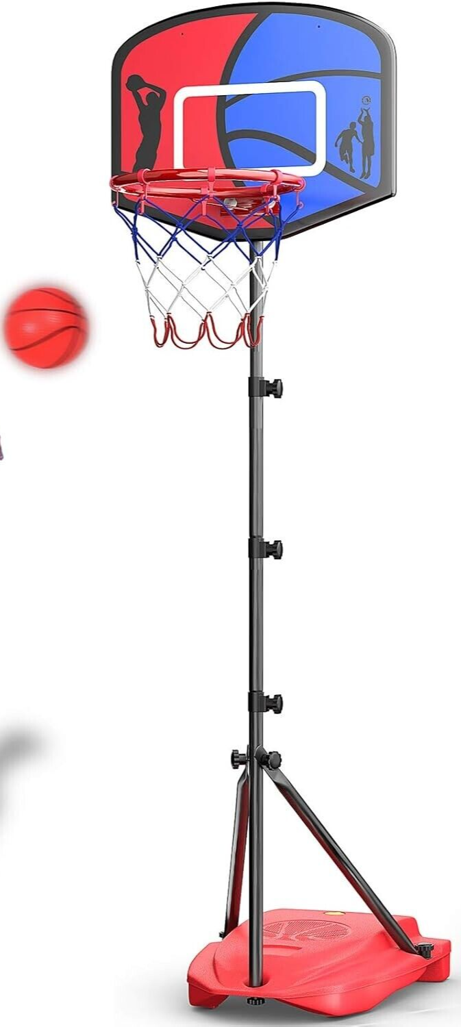 Basketballkorb für Kinder, Verstellbares Tragbares Basketballset, Kinder