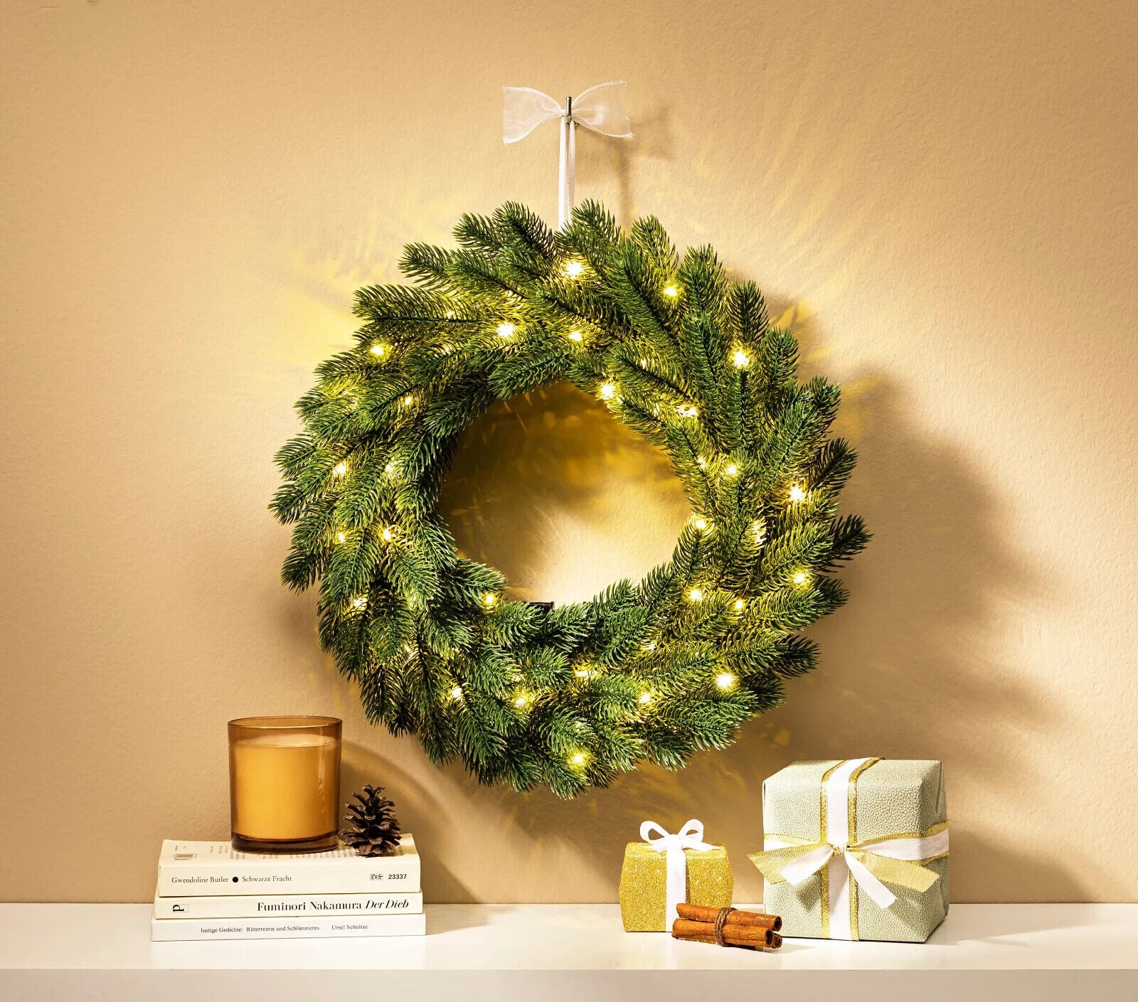 LED-Dekokranz "Tannenzauber" 40cm LED Advent Deko Weihnachten Dekoration