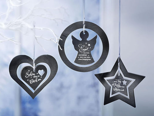 Geschenkset Gute Wünsche aus Schiefer, 3er-Set Deko Geschenk