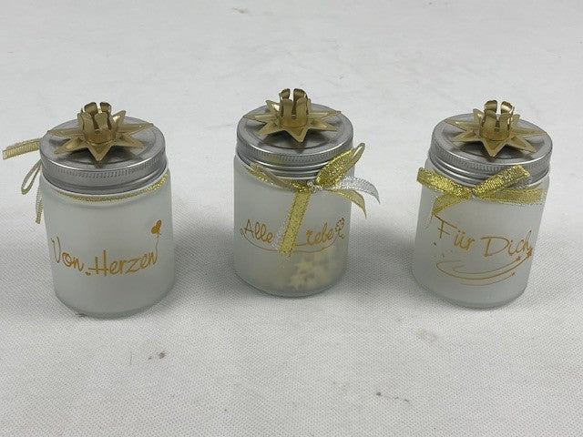 Geschenkgläser "Wünsche" Ohne Kerze (B-Ware)