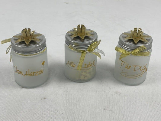 Geschenkgläser "Wünsche" Ohne Kerze (B-Ware)