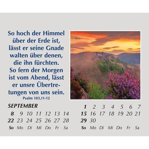 Hoffnung für jeden Tag 2024 Kalender mit Spürche Mini Kalender Reisekalender