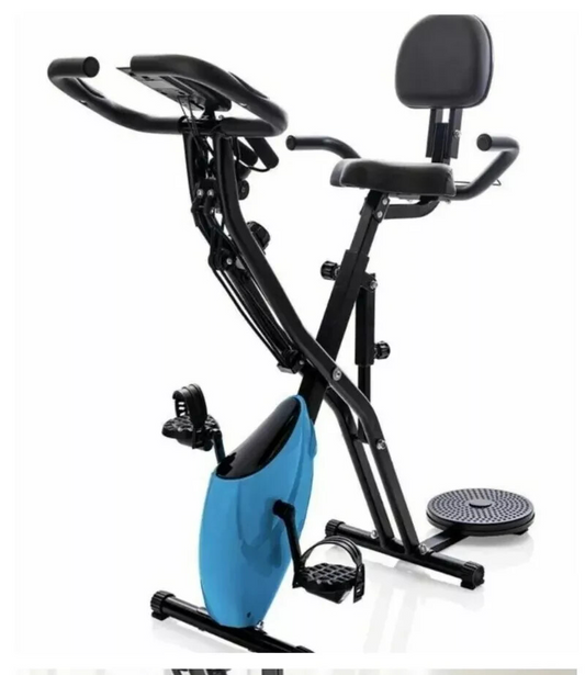 Heimtrainer Fahrrad & Twist-Board Komfort Sitz Trimmrad klappbar Fitnessbike