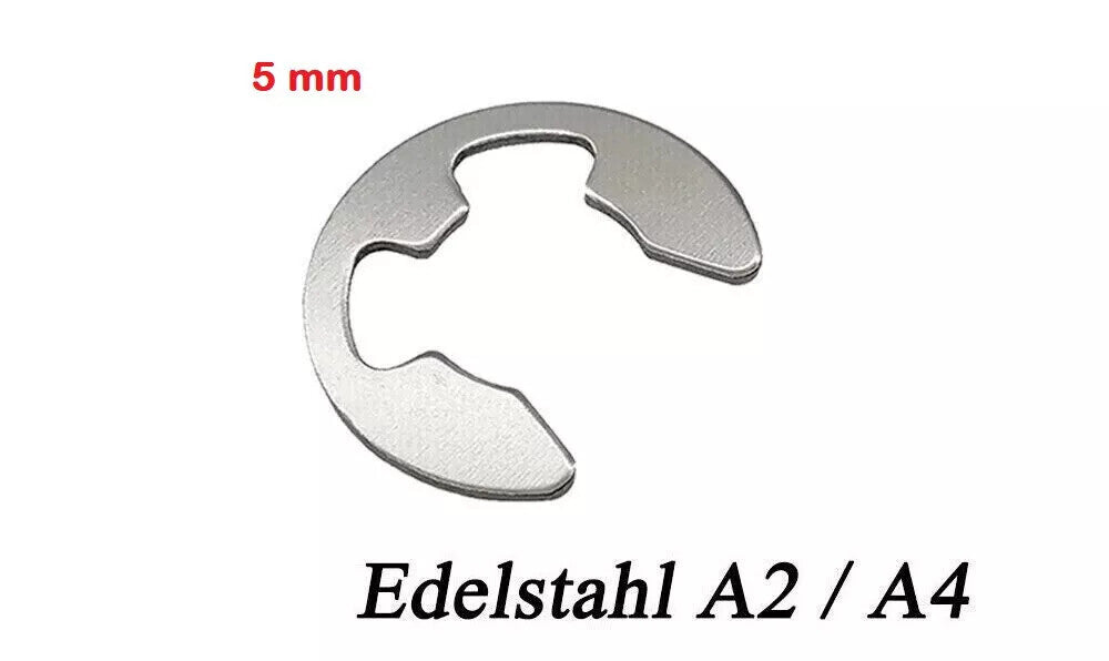 E-CLIP Außen Sicherungsring Sprengring für Welle DIN 6799 Edelstahl 1,5mm - 15mm