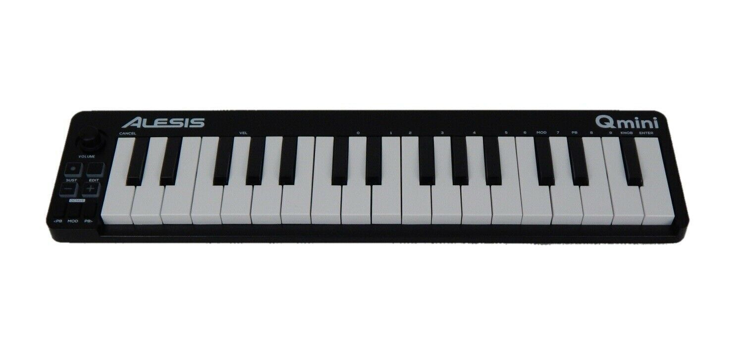 ALESIS QMINI Kompakter USB-MIDI-Keyboard-Controller mit 32 Tasten