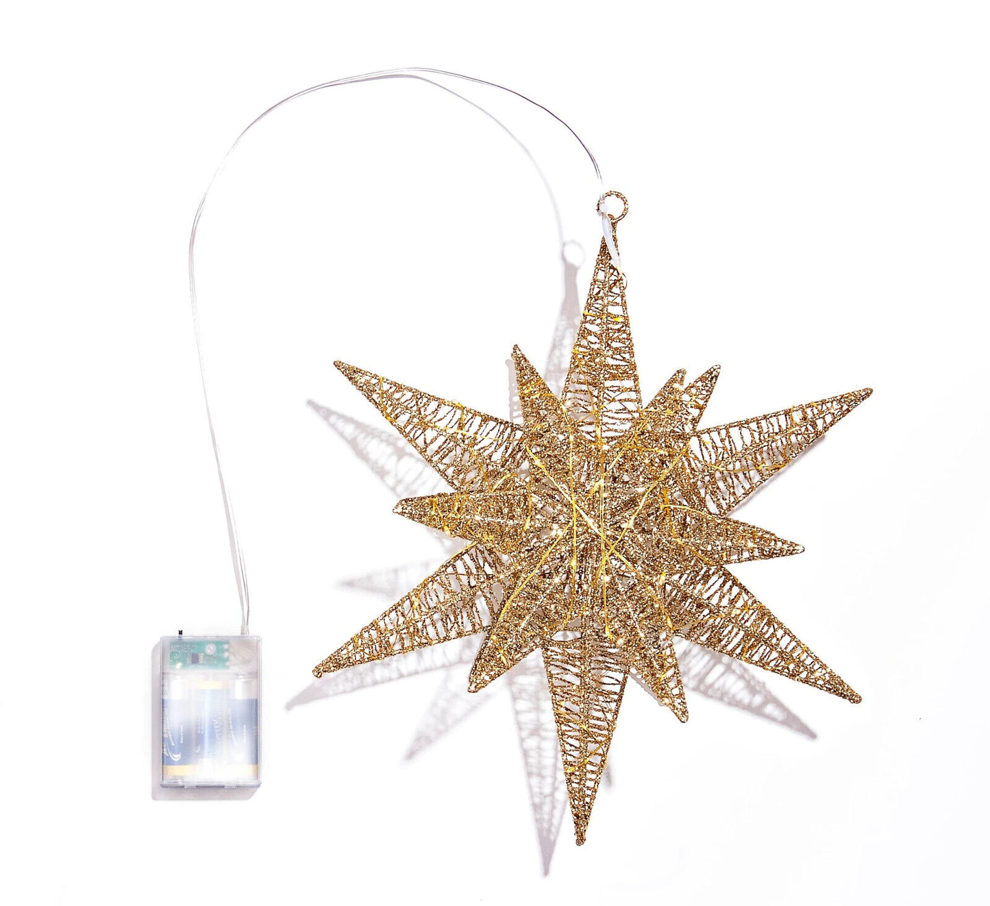 LED-Leuchtstern "Oro", Metall Weihnachtsstern Deko Weihnachten Advent Hängedeko