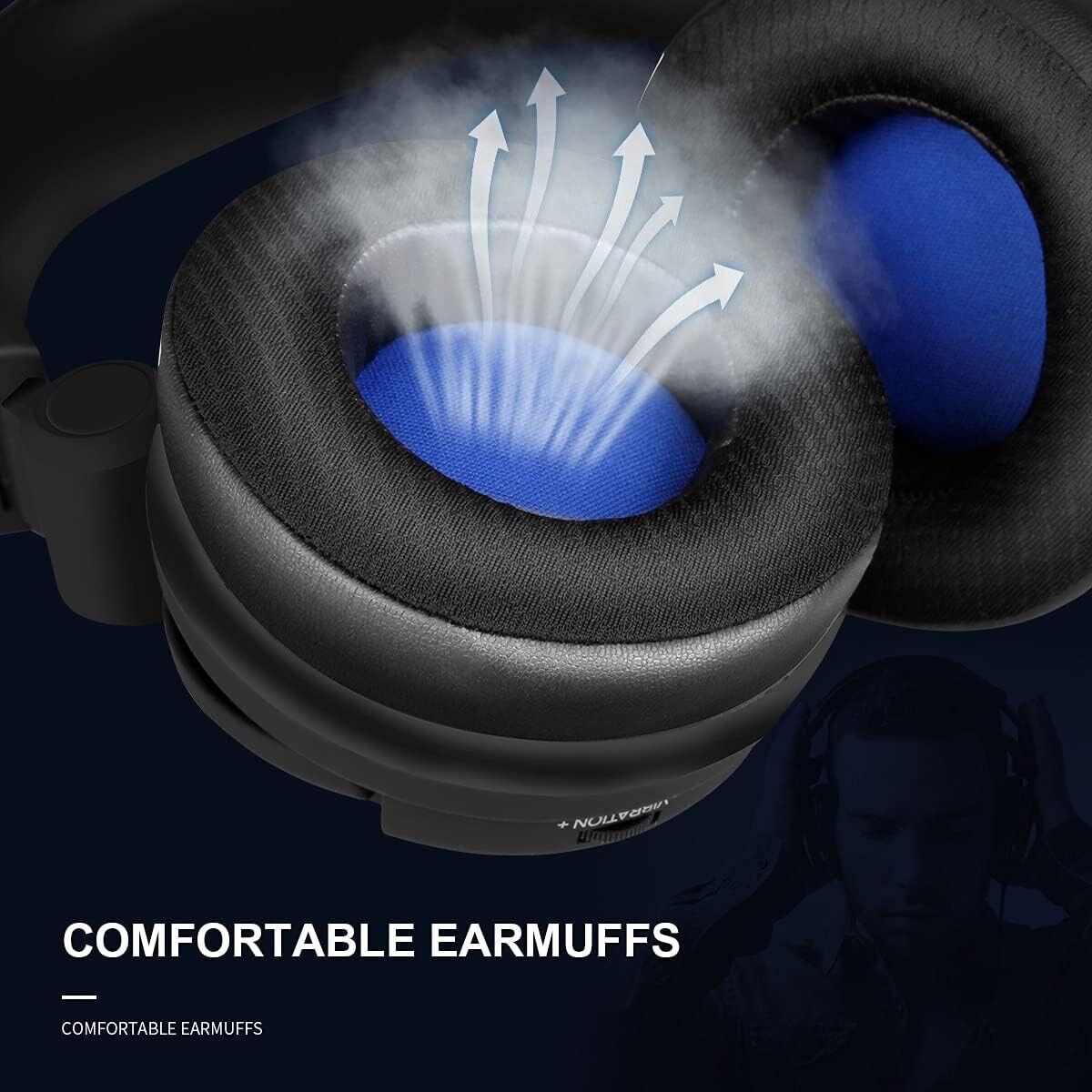 HUHD kabelloses Gaming-Headset mit Mikrofon - Wireless Gaming Headset für PS5,PS