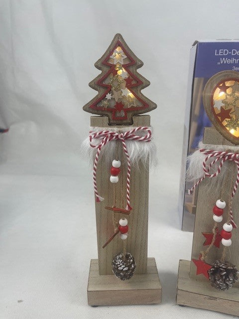 LED-Dekosäulen "Weihnachten" 3er-Set