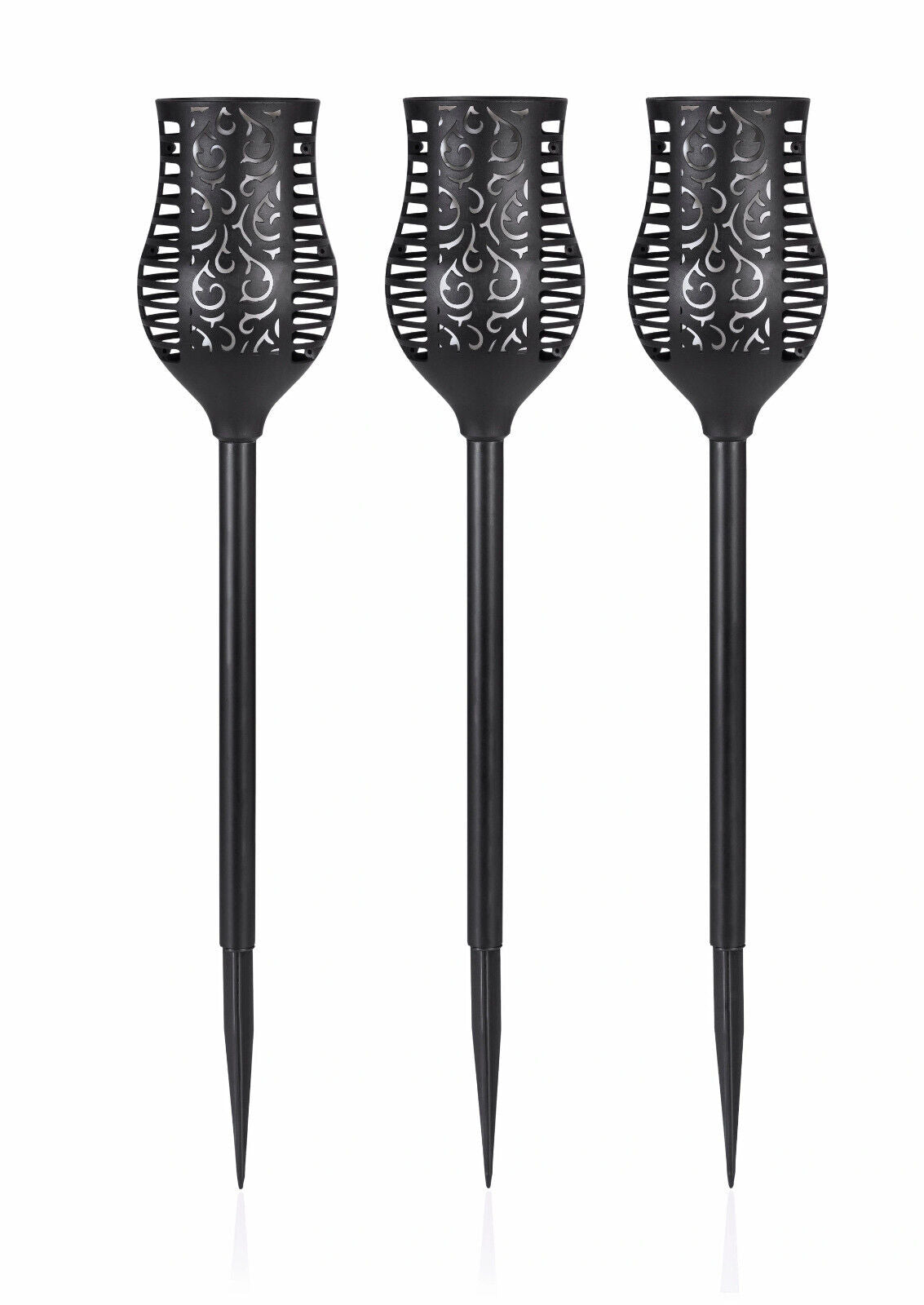 Solar-Gartenstecker "Tulip Flame" 3er-Set LED Beleuchtung Deko Gartendekoration