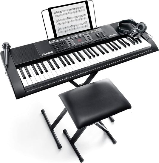 Keyboard Alesis Melody 61 Tasten Piano Kopfhörer Mikrofon Hocker