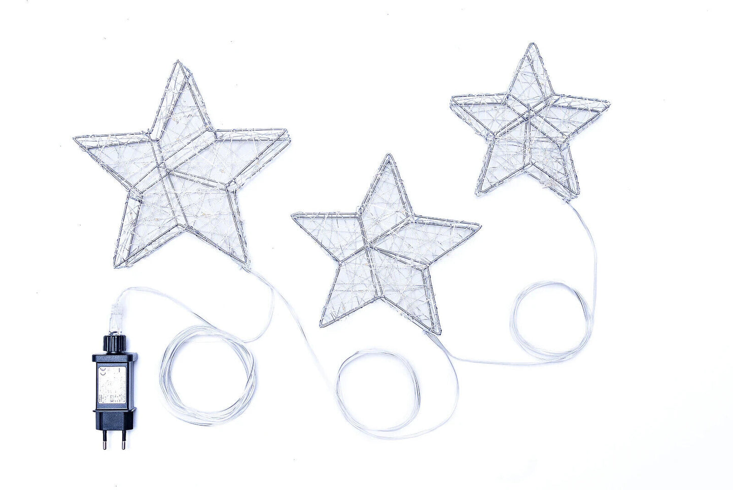 LED-Deko Sterne 3er-Set, 100 LEDs Weihnachtsdeko Advent Dekoration Wohnungsdeko