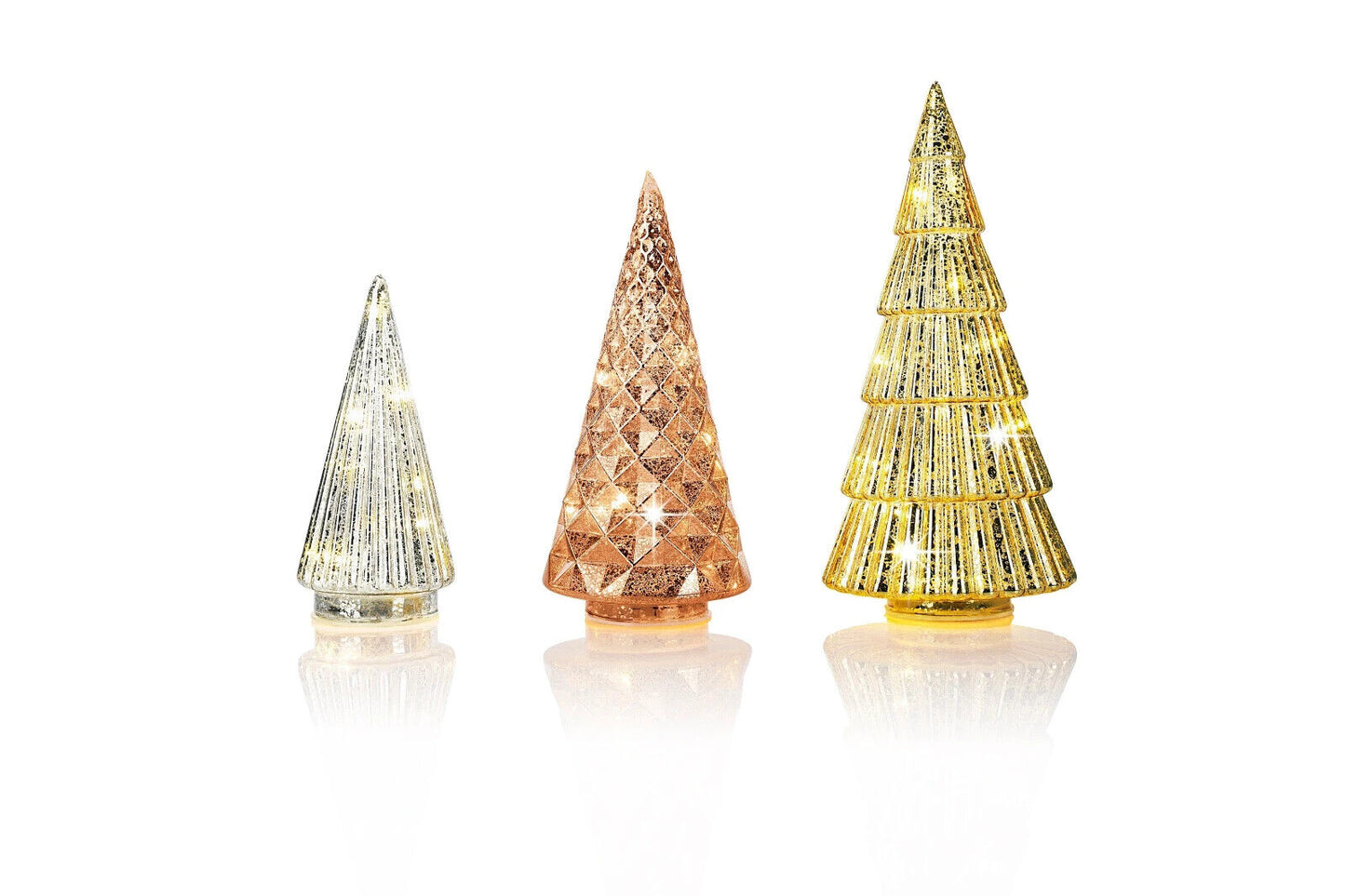 LED-Tannen "Sparkle" 3er-Set Deko Weihnachtsdeko Advent Dekoration Wohnungsdeko