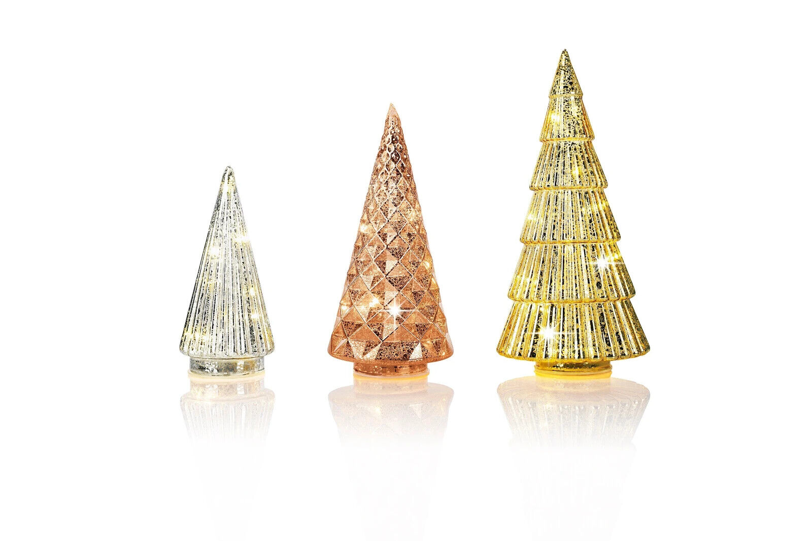LED-Tannen "Sparkle" 3er-Set Deko Weihnachtsdeko Advent Dekoration Wohnungsdeko