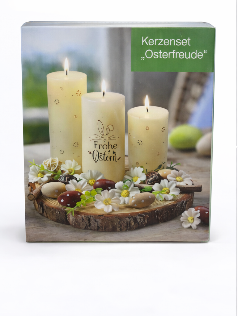 Kerzenset Osterfreude 3er Set Osterkerzen Deko Frohe Ostern Weltbild