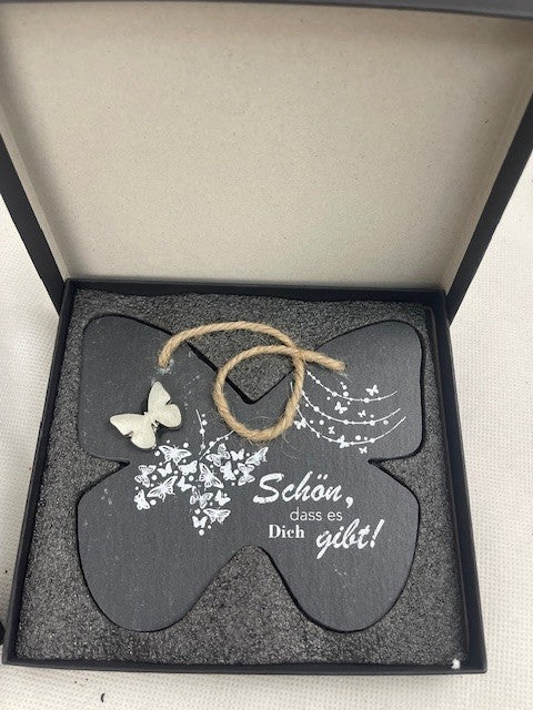 Geschenkset "Liebe Wünsche" aus Schiefer, 3er-Set (B-Ware)