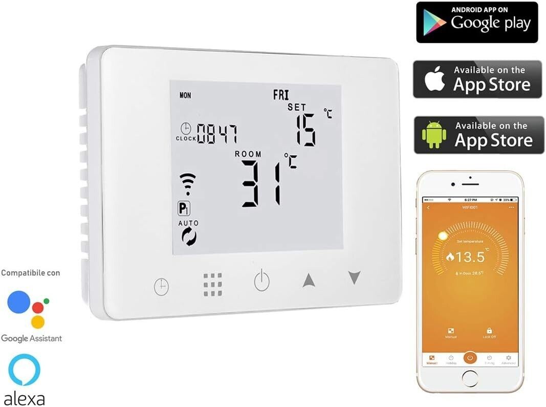 LEDLUX LL0253 Wifi-Boiler Thermostat italienischer Einbaukasten 503 Amazon Alexa