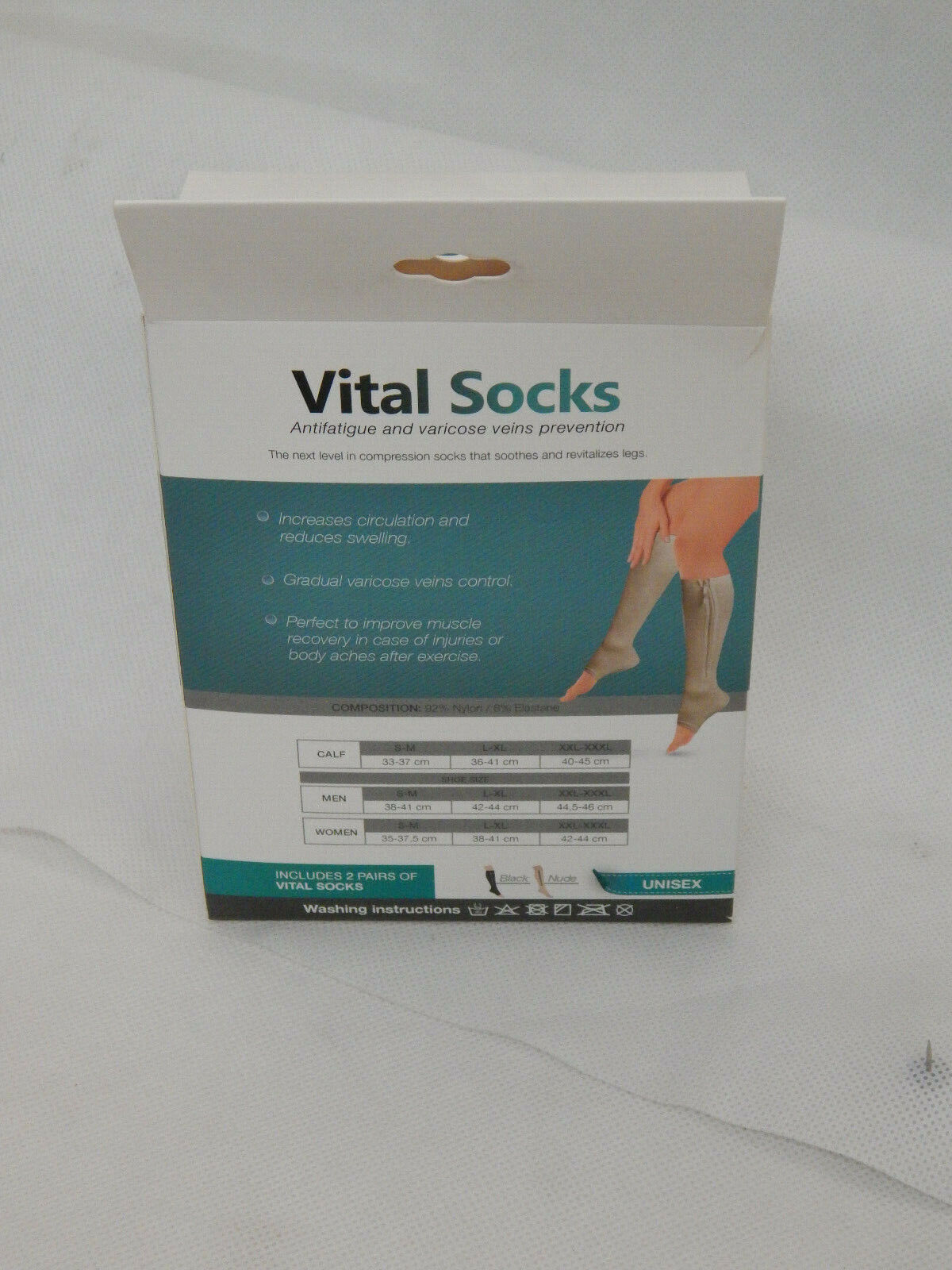 practic zipper 2paar vital socks Größe S/M in Schwarz & Beige