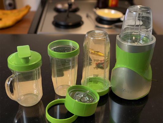 MAXXMEE Smoothie Maker Set 12-teilig | Multifunktionaler Mixer mit 8 Funktionen,