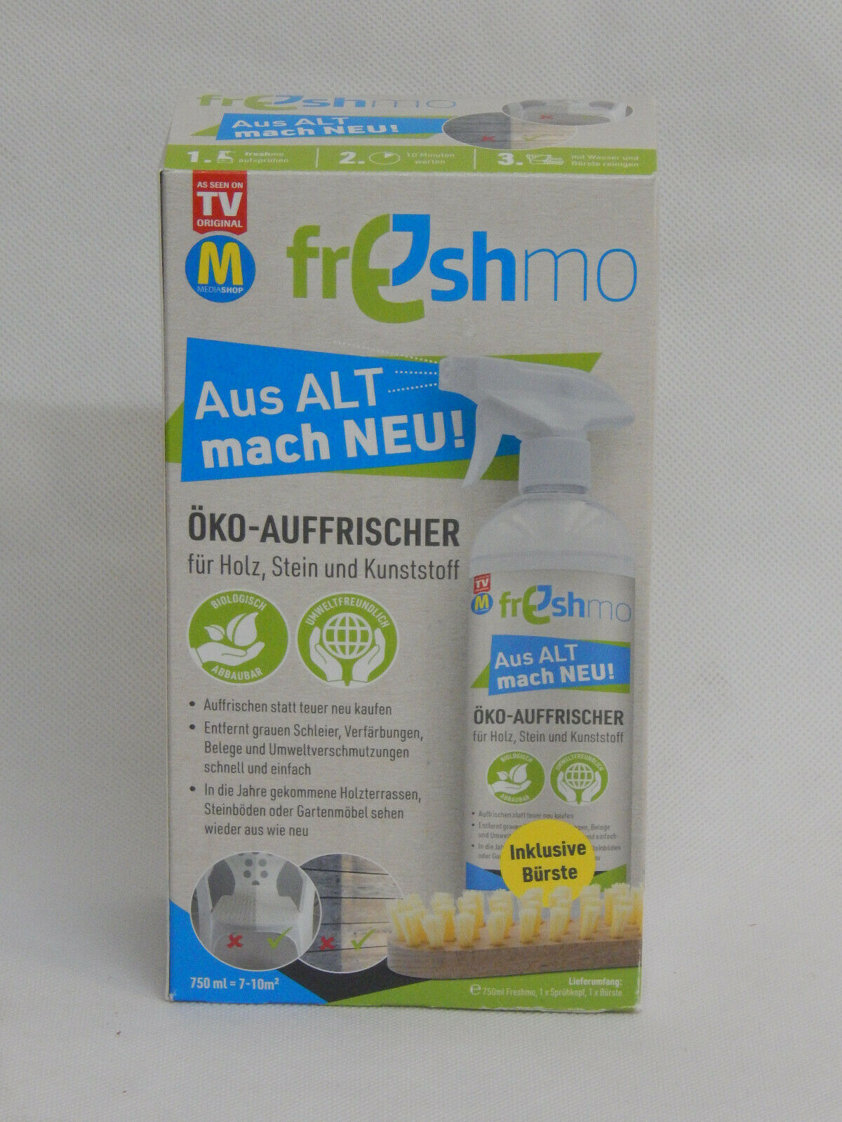 Freshmo Aus ALT mach NEU! Öko-Auffrischer für Stein, Holz, Kunststoff Reiniger