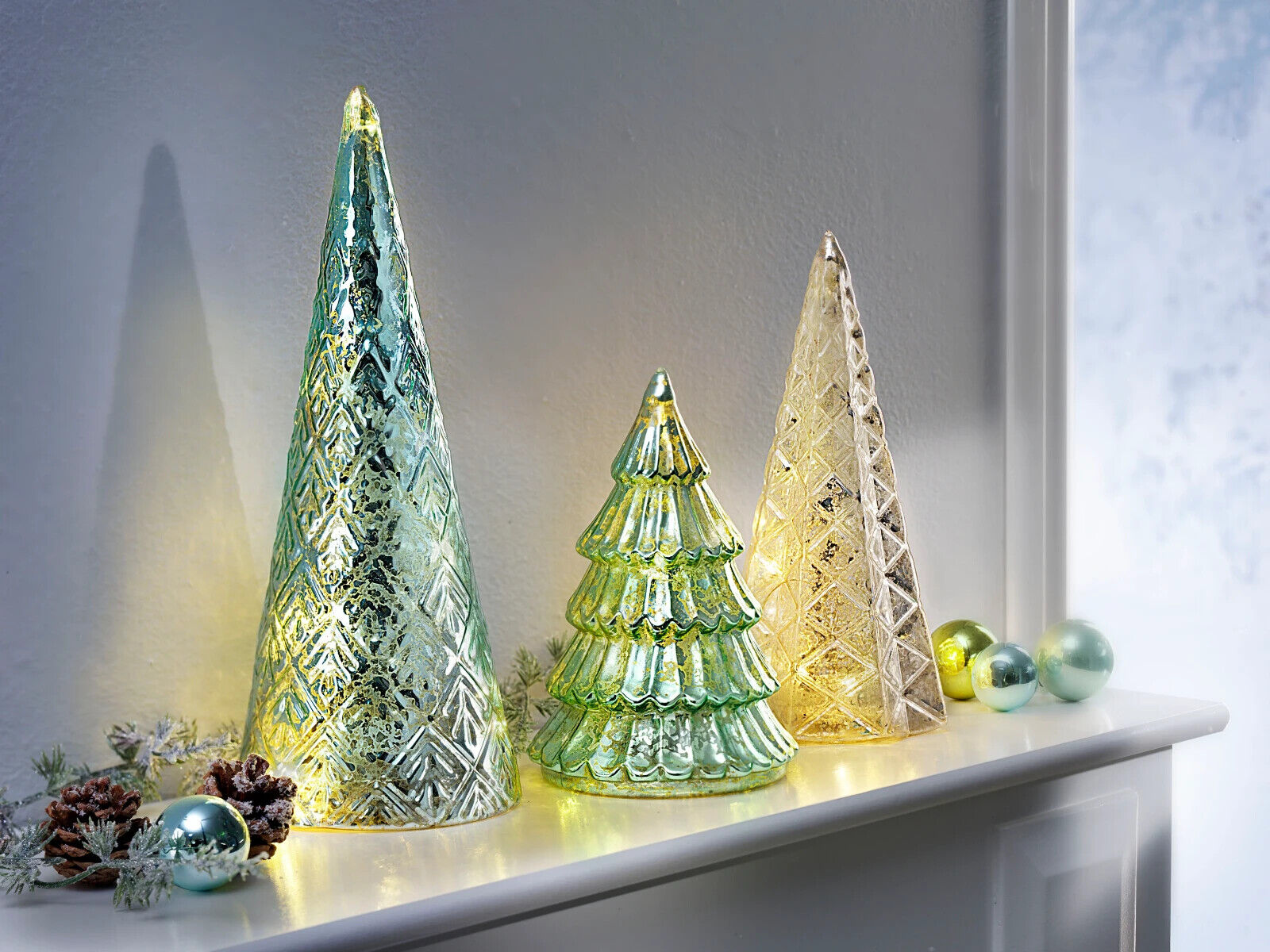 LED-Tannen "Blando" 3er-Set Deko Weihnachtsdeko Advent Dekoration Wohnungsdeko