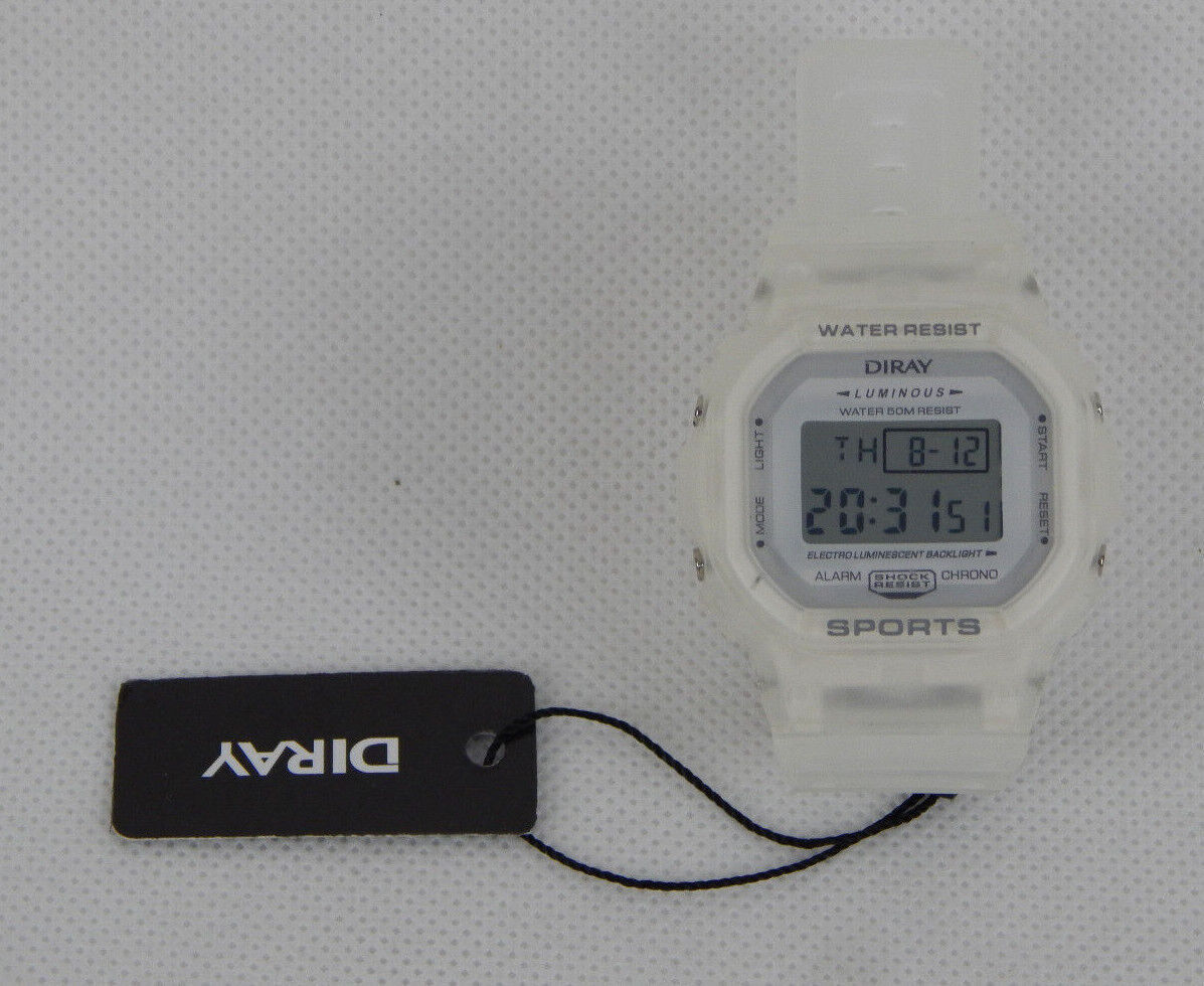 DIRAY Unisex Classic Digitaluhr PU-Armband Digitale Sportuhr Armbanduhr Uhr