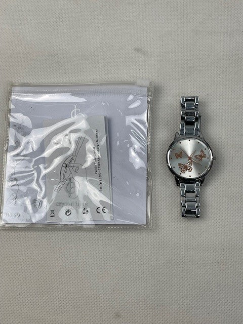 Crystal Blue Schmetterling Ziffernblatt (Rosé) Damen Uhr Frauen Armbanduhr