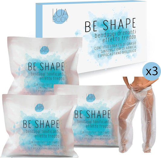 LUA BODY Be Shape Set mit 3 Anti-Cellulite-, Drainage-Bandagen Straffend Beine
