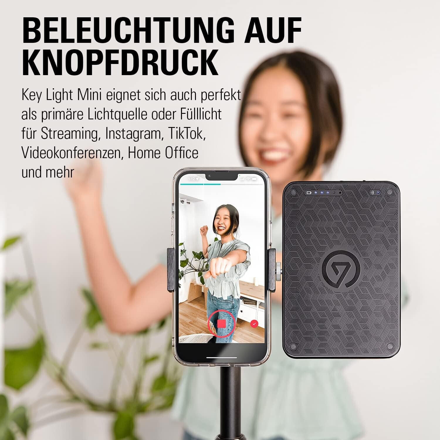 Elgato Key Light Mini - Tragbares LED-Panel für Streaming, Videokonferenzen